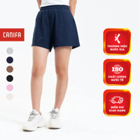 Quần soóc nữ CANIFA basic dáng chữ A chất liệu vải da cá mỏng 6BS24S002
