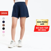 Quần soóc nữ CANIFA basic dáng chữ A chất liệu vải da cá mỏng 6BS24S002