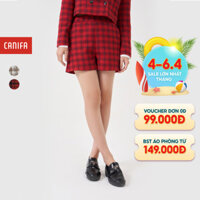 Quần soóc nữ CANIFA chất liệu dạ hai lớp họa tiết kẻ caro 6BS23W005