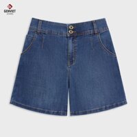 Quần Sooc Nữ GENVIET JEANS Vải Denim Cao Cấp, Dáng A, Cạp Chun Thoải Mái Năng Động S251.G.TQ4224J08898