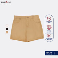 Quần Sooc Nữ GENVIET JEANS  Vải Kaki Thời Trang Form Col Cơ Bản DQ403K8596