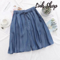 Quần soóc nữ jean DEMI chất vải siêu mát - tặng kèm dây chun buộc tóc Anh Hoa shop