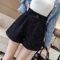 Quần soóc quần soóc nữ cạp cao ngoại cỡ thời trang thường ngày phù hợp với tất cả quần soóc dày lót lông cừu mùa đông