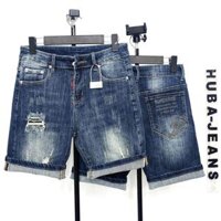 Quần Sort Nam HUBA-JEANS Rách May Lót Vá Dày Dặn Cao Cấp - Form Slimfit Tôn Dáng - Mềm M