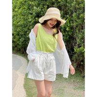 Quần sort nữ, quần đùi bông nữ ALICEVN1990, quần đùi mùa hè chất kaki co giãn lưng chun trẻ trung