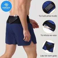 Quần sọt đùi nam thể thao lưng thun chạy bộ, tập gym, đạp xe nhiều túi lót quần tam giác bên trong KAIPLAYS KP033