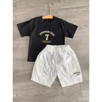 Quần sọt túi hộp bé trai mix áo thun khoẻ khoắn