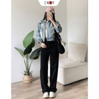 Quần Suông Kaki Đen BASIC Dài Hơn 100cm ENVY J139