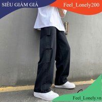 Quần suông kaki quần nam ống rộng unisex jean nam cao cấp hai màu đen trắng [QD23]