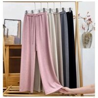 Quần suông len tăm mịn ống rộng siêu hot qc, Quần dài ống rộng chất len tăm nhiều màu .
