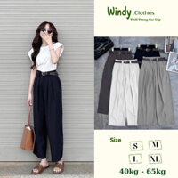 Quần Suông Lửng Ống Rộng Cạp Cao Windy Clothes Dành Cho Nấm Lùn 90CM Đến 92CM Chuẩn From