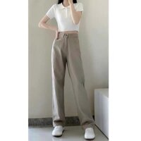 QUẦN SUÔNG NỮ KEM CÀ PHÊ SỮA LƯNG CAO NỊNH DÁNG VẢI KAKI MỊN 2