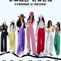 QUẦN SUÔNG NỮ MÀU SẮC MÁT MẺ QUẦN ỐNG RỘNG LƯNG CAO KHOE DÁNG