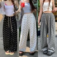 Quần Suông Ống Rộng Họa Tiết Nơ Cạp Chun Siêu Hot Trend V129