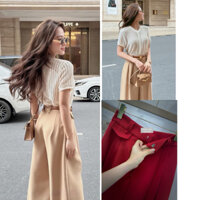 Quần suông ống rộng xếp ly tôn dáng, Quần suông 1 túi mặc đi chơi đi làm công sở, Quần tây lưng cao Q19110