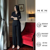 Quần suông, quần tây nữ, NKN Helen màu đen, thiết kế lưng cao, chất liệu cao cấp.