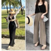 Quần suông sớ dập li vải đay sịn