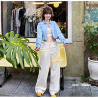 quần suông trắng kem