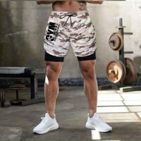 Quần Tập Gym Nam 2 Lớp Màu Cammo Có Legging Trong, Có Lớp Trong Bỏ Điện Thoại Khi Tập Thể Thao, Fitnees