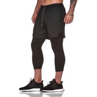 Quần Tập Gym Nam 2 Lớp - Quần Short Thể Thao SQ517 - Đen,XL