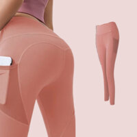 Quần Tập Gym Nữ LUHAZO Cạp Cao Siêu Nâng Mông Có Túi Bên Hông Co Dãn 4 Chiều Tập Yoga Aerobic Zumba Pickleball