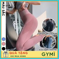 Quần tâp gym yoga nữ GYMI QD23 dáng legging lưng cao nâng mông thiết kế thể thao phối màu