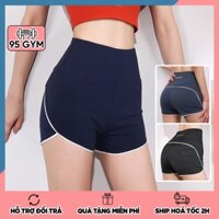 Quần tập gym yoga nữ QS10 dáng quần đùi short thể thao cạp cao chất thun co giãn tốt