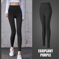 Quần tập Yoga bó sát nữ, Quần legging nâng hông co giãn lưng cao, Quần thể thao bó sát, Quần legging thể thao màu trơn