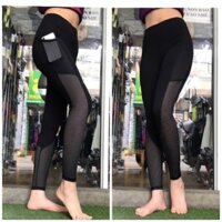 Quần tập yoga, gym legging nữ chất thun lạnh, phối lưới, cực đẹp H65100