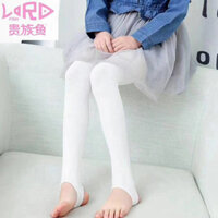 Quần tất chân cho bé gái Noble Fish 2022 mùa xuân màu đen trắng xám, quần legging đan liền mạch đến giữa bắp chân cho trẻ lớn