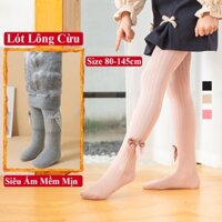 Quần Tất Legging Len Lót Lông Cừu Siêu Mềm Cho Bé Gái Cao Cấp, Quần Legging Len Dài Lót Bông Nhung Cho Bé Gái KooKoo