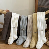 Quần tất len cho bé gái gắn Dây Nơ Trái Tim siêu xinh chất vải mềm co giãn tốt mẫu mới nhất