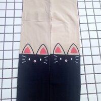 Quần tất mỏng phong cách Hàn Quốc cho bé gái, tất giả cao đến giữa bắp chân, tất in hình hoạt hình, tất trẻ em, quần legging nhung