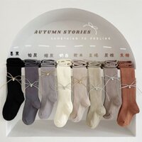 Quần tất trẻ em chống đóng cọc quần tất bé gái lớp xuân thu cotton Hàn Quốc nơ đa năng cho bé một mảnh tất mặc ngoài -0926