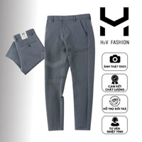 Quần Tây Âu Nam HV Ống Côn Công Sở Màu Xám Nhạt - Quần Vải Dài Nam Co Giãn Nhẹ Form SlimFit Hàn Quốc (44-67kg)