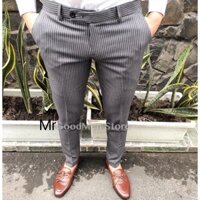 Quần Tây Âu Sọc Xám Giãn 4 Chiều, MrGoodMen 010