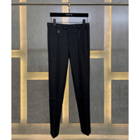 Quần tây âu vải nam Eo Vì đính móc khoá khắc chữ in vân hoa quanh cạp