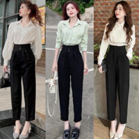 QUẦN TÂY BAGGY NỮ 3 NÚT CẠP CAO FORM BIGSIZE 60-90KG