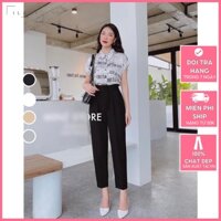 Quần tây baggy nữ ILANI chất vải tốt chống nhăn sờn thoáng khí thấp hút mồ hôi QD03