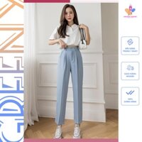 Quần tây công sở kiểu baggy nữ lưng cao ống suông rộng dài đẹp công sở 94cm LOKISO QD05