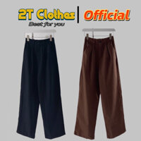 Quần Tây Dài Kaki Ống Đứng 2 màu Đen Và Nâu Unisex 2tclothes