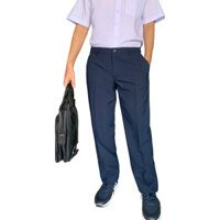 Quần tây học sinh nam cấp 2 3 chất đi học màu xanh đen cạp cao ống suông chất vải loại dày cao cấp