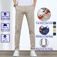 Quần Tây Kaki Nam Vicenzo Cao Cấp Cạp Quần Tăng Giảm Được Vải Cotton Mềm Sau Giăt, Quần Âu Kaki Nam Đứng Form Trẻ Trung
