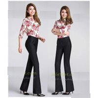 quần tây lưng cao ống loe sành điệu ( May theo số đo)