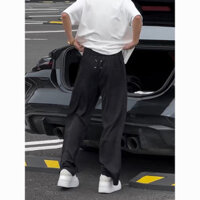 Quần Tây Macheda quần Gila Xếp Nếp cảm giác băng lụa cao cấp mùa hè rộng rãi mẫu mỏng quần dài màu đen ống đứng