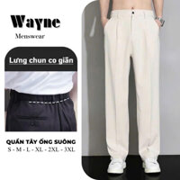 Quần Tây Nam Cao Cấp, Quần Âu Nam Cạp Chun Ống Rộng Vải Dày Dặn Phong Cách Hàn Quốc Wayne Menswear