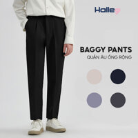 Quần Tây Nam Hàn Quốc Dáng Baggy HALLEY, Quần Âu Vải Co Giãn Dày Dặn Dáng Suông Ống Rộng D