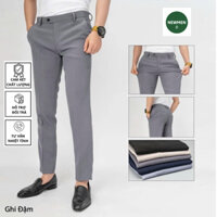 Quần Tây Nam Hàn Quốc Đen Dáng Slimfit Vải Tuyết Mưa Co Giãn