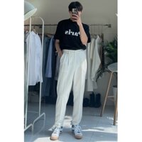 Quần tây nam lưng thun chất liệu cotton dáng Hàn Quốc cho nam
