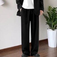 Quần tây nam Ống Rộng Lưng Thun Co giãn kèm đai , Phong Cách Hàn Quốc Lưng Cao ống đứng suông - A05